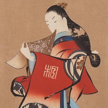 KAIGETSUDO (CHOYODO) ANCHI (act. 1711-36), efter, färgträsnitt. Japan, 1800-tal.