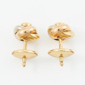 Cartier, earrings, a pair, "Trinity" 18K gold with round brilliant-cut diamonds.