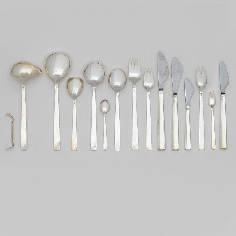 Cutlery set, 100 pieces, silver, "Paris", Mema, Lidköping, 1950s–60s, in fitted case.