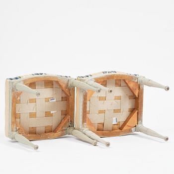 A pair of late Gustavian stools by J. Hammarström (master in Stockholm 1794-1812).