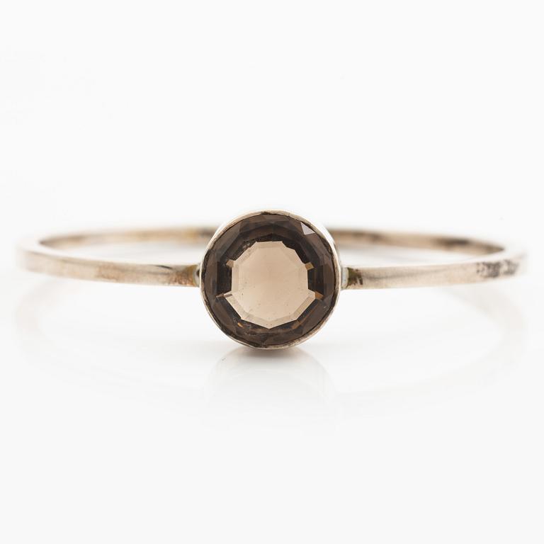 Karl-Ingemar Johansson, a bracelet, silver with faceted smoky quartz, Gothenburg 1965.