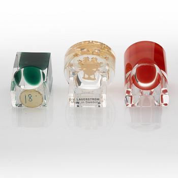 Siv Lagerström, three acrylic plastic rings, 1970s.