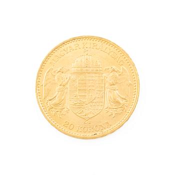 Gold coin, Hungary, 20 Korona, 1898.