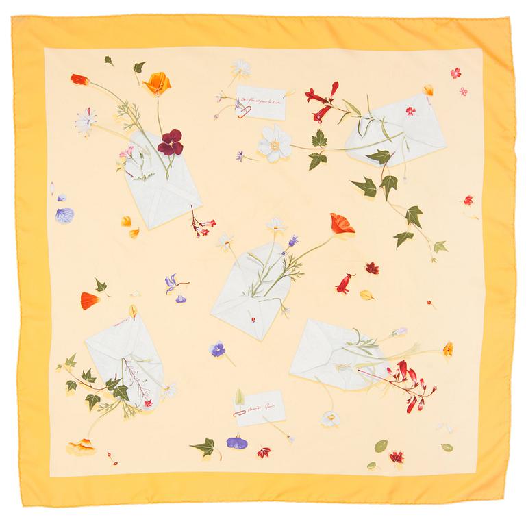 HERMÉS, a silk scarf, "Des Fleures Pour le Dire".