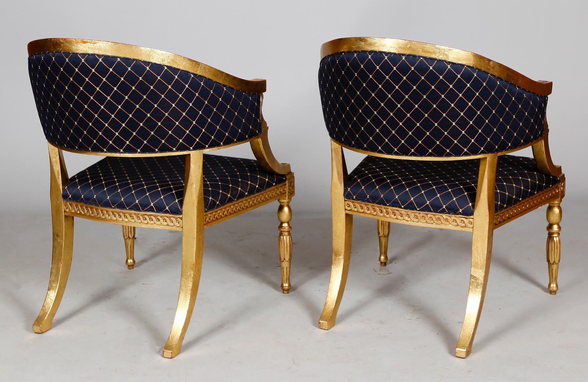 BALJFÅTÖLJER, 1 par, empirestil, 1900-tal.