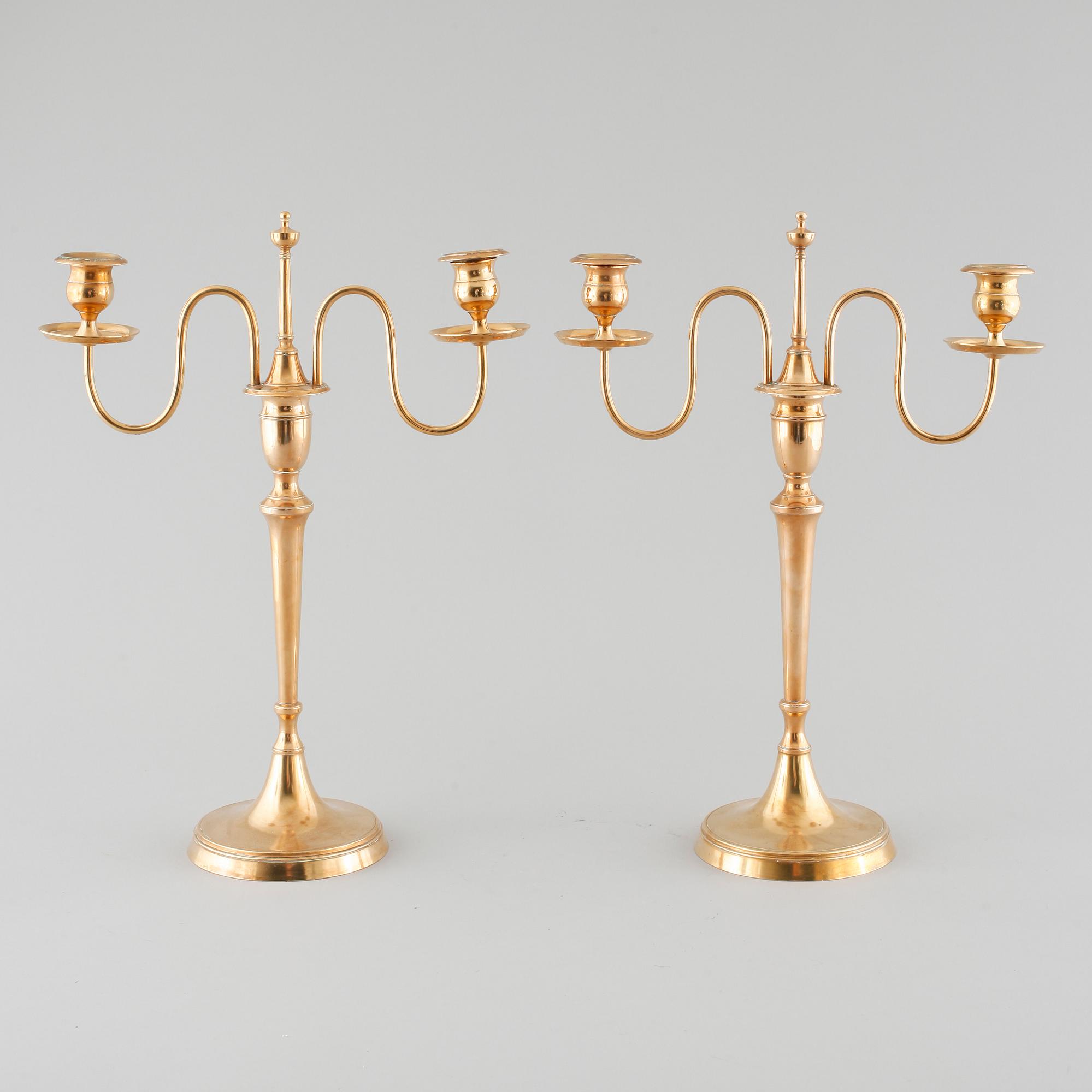 A pair of candelabras by Skultuna Bruk, second half of the 19th century.
