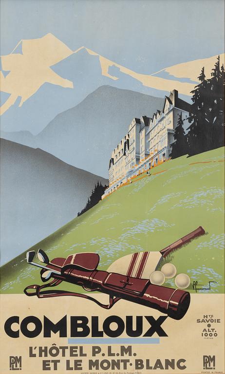 Pierre Commarmond, lithographic poster,  Lucien Serre, Paris, France, circa 1930.