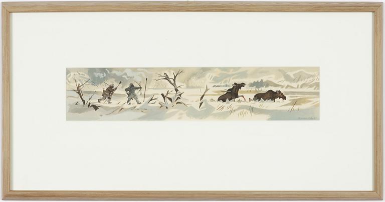 Gunnar Brusewitz, Moose hunting with a bow.