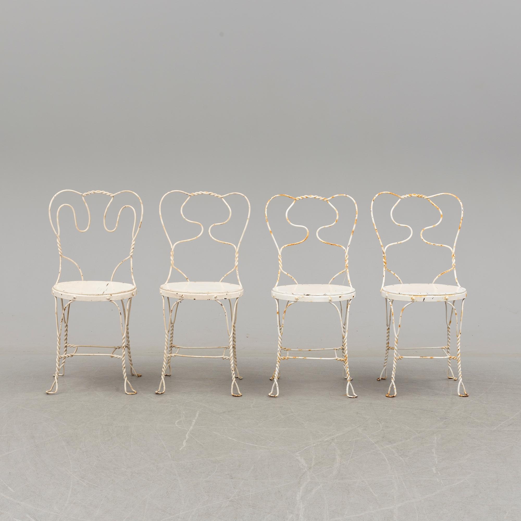 TRÄDGÅRDSSTOLAR, 4 st, 1900-talets mitt.