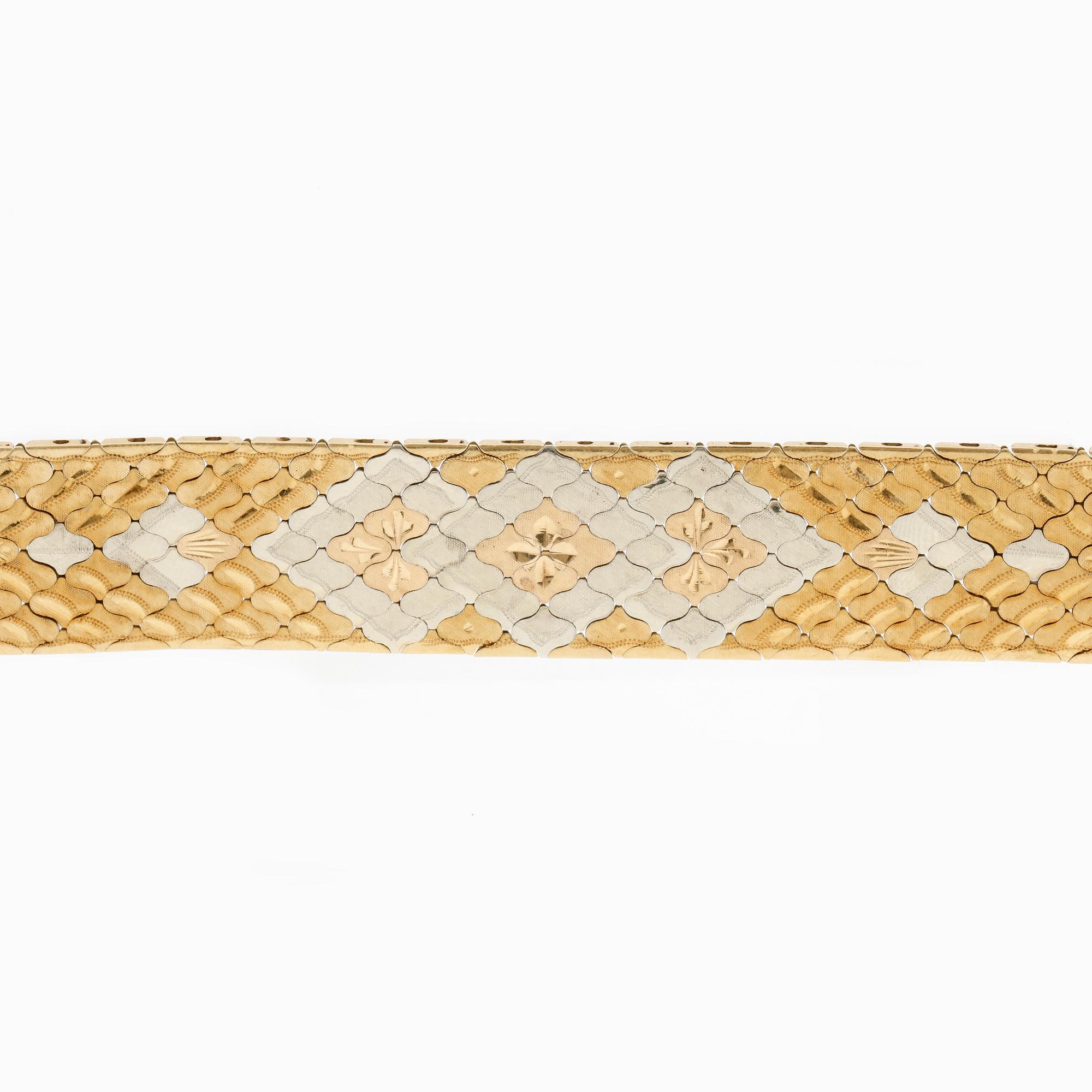 ARMBAND, 14 k guld, 1900-tal. Totalvik ca 64 gram.