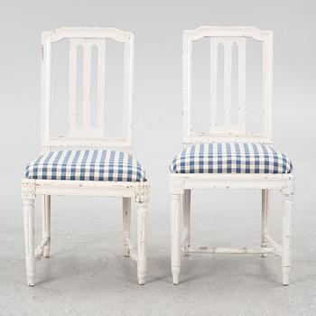 Stolar, ett par, sent 1700-tal. Gustavianska.