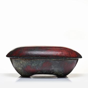 Hans Hedberg, a faience bowl with cover, Biot, France.