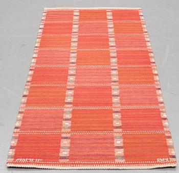 Barbro Nilsson, A runner, "Falurutan, röd Borås", flat weave, ca 205 x 83 cm, signed AB MMF BN.