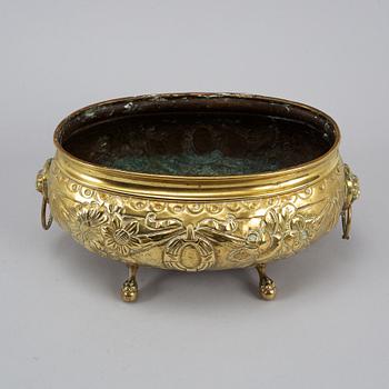 A 19th century brass jardiniere.