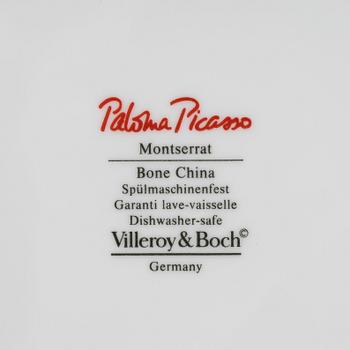 Paloma Picasso, ruoka-astiasto, 45 osaa, luuposliinia, "Montserrat", Villeroy & Boch.