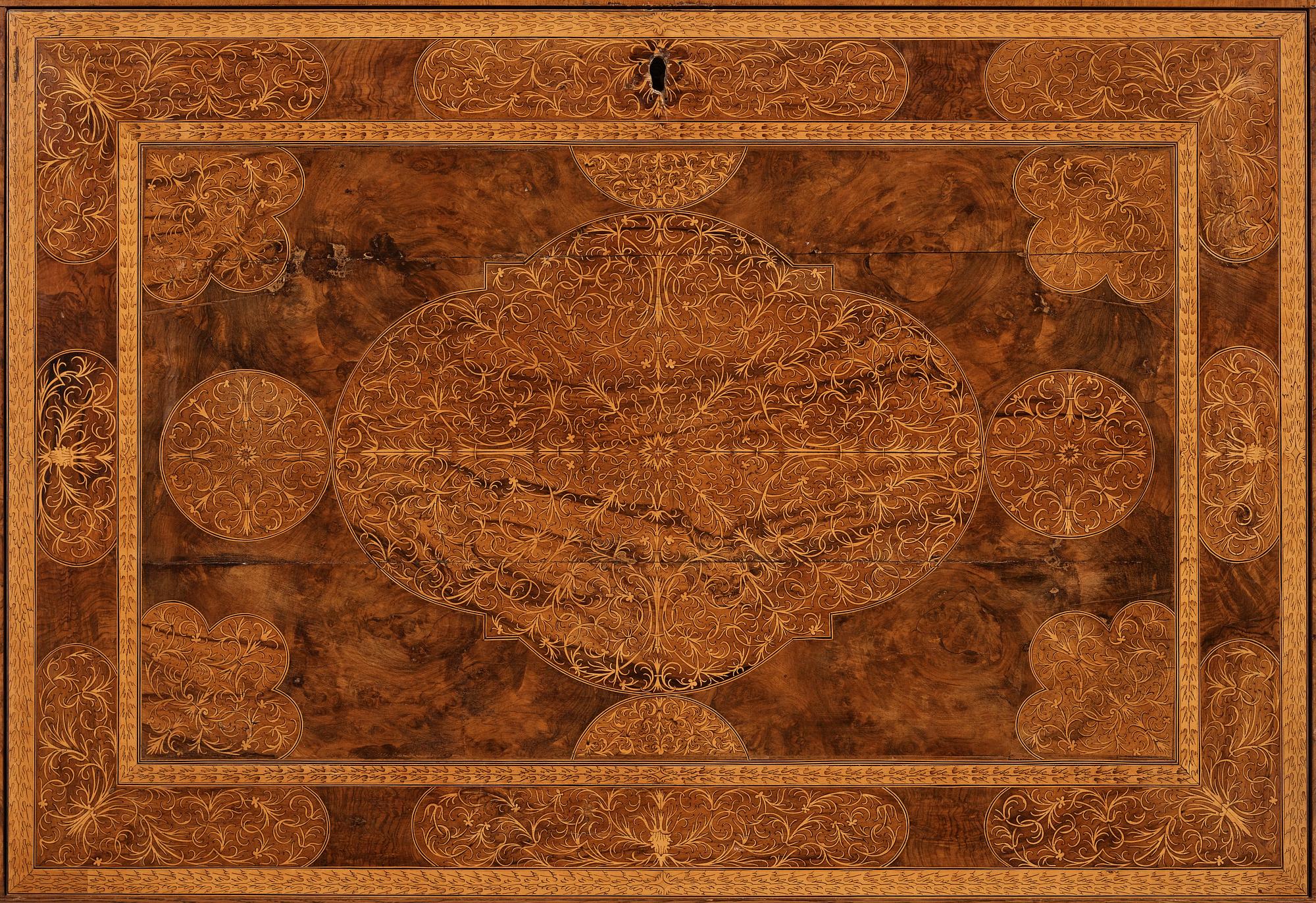 A English William and Mary (Baroque) secretaire.