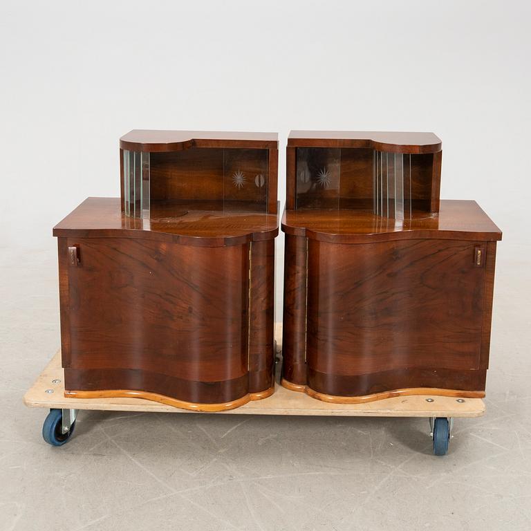 Bedside tables, a pair, Art Deco, first half of the 20th century.