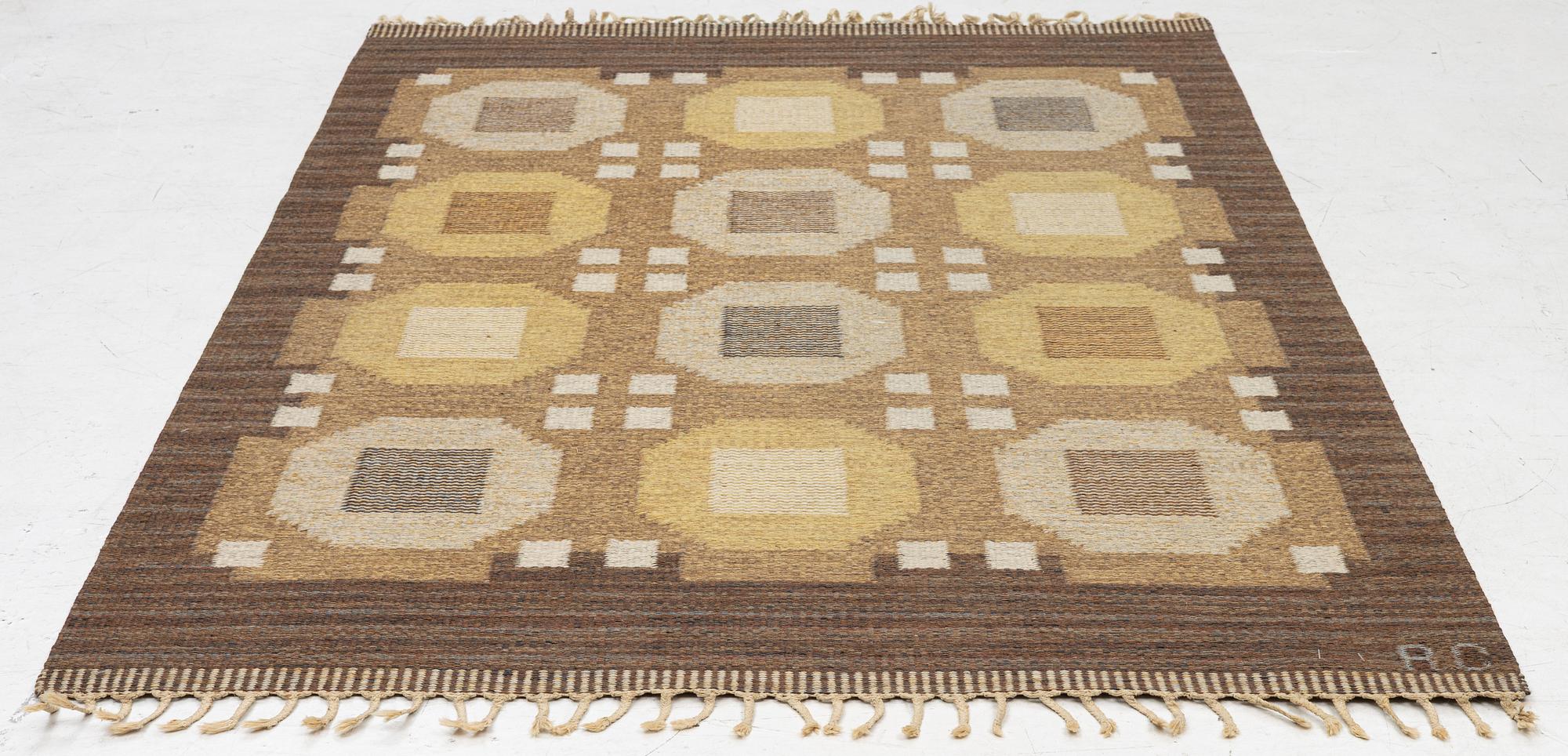 Rakel Carlander, Matta, Rölakan, signerad RC, ca 204 x 142 cm.