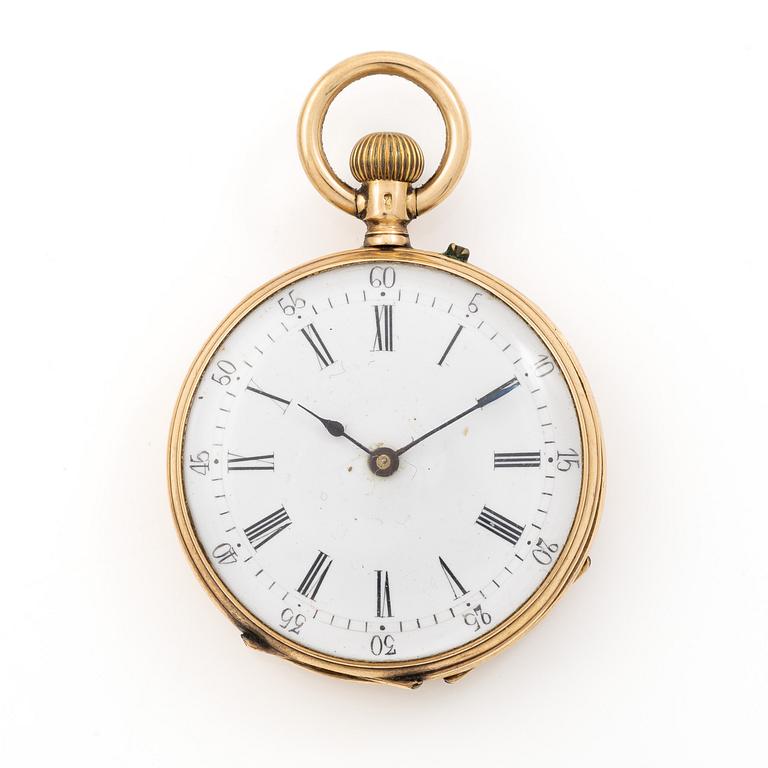 Pocket watch, 14K gold, approx. 34.5 mm.