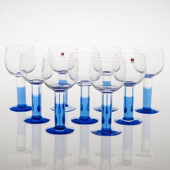 KERTTU NURMINEN, GLASSERVISDELAR, 23 st, "Mondo", Iittala 1900-talets senare hälft.