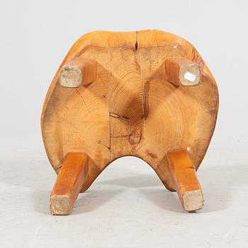 A pine wood stool, second half of the 20th Century.