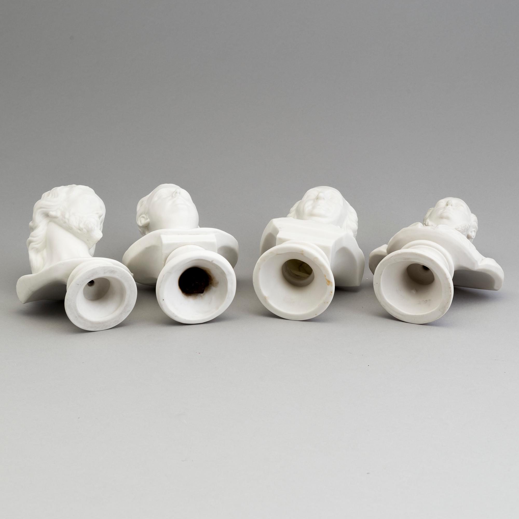 NINE PARIAN BUSTS, Gustafsberg and Rörstrand, ca 1900.