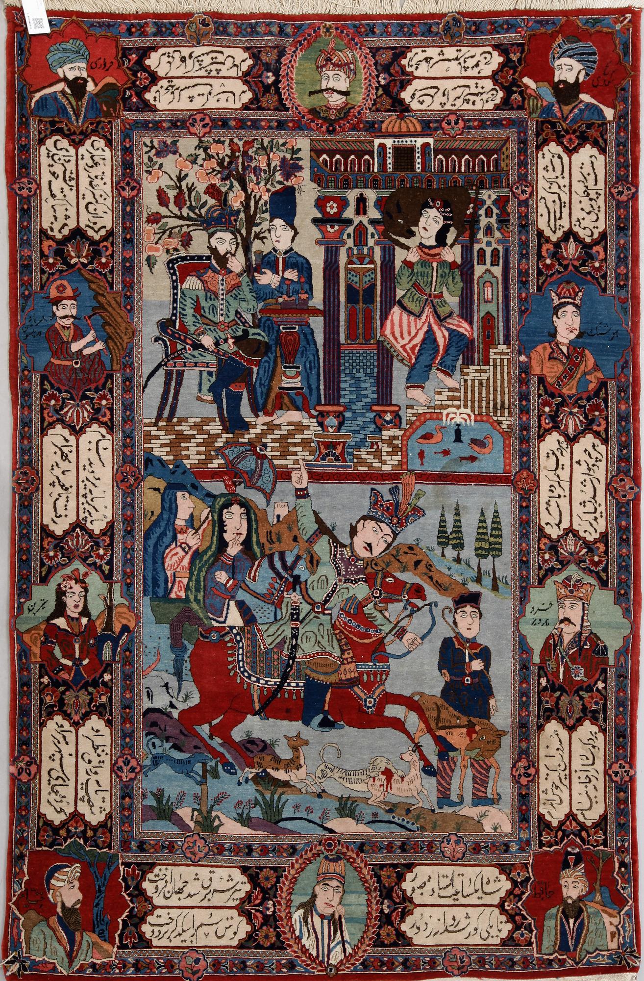 MATTA, old Keshan figural, ca 203 x 132 cm.