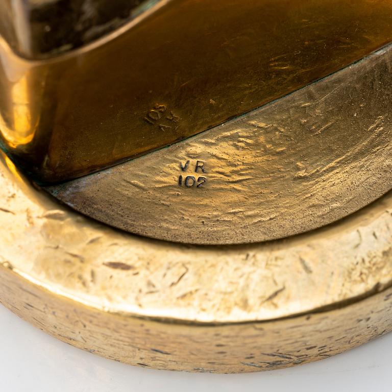 Estrid Ericson, attributed to, a brass and glass sculpture for exposing rings at Svenskt Tenn, 1950-1960s.