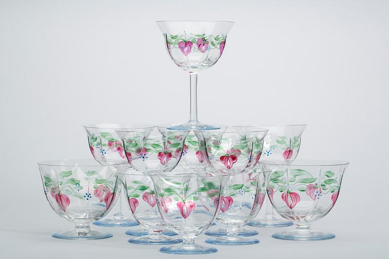 SERVISDELAR, 14 st, glas, Orrefos "Maja", Eva Englund.