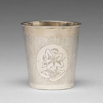 244. A Swedish 17th century silver beaker, mark of Jöran Hieronymi Bernegau, Norrköping (1648-1679).