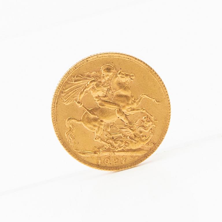 Guldmynt 1 Sovereign 1917 Storbritannien George V.