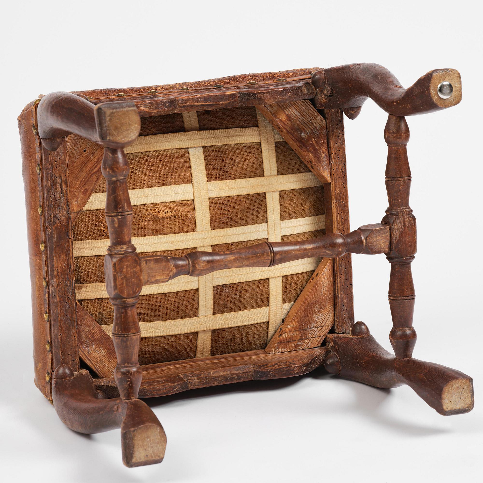 A Swedish late baroque stool, mid 18th century.