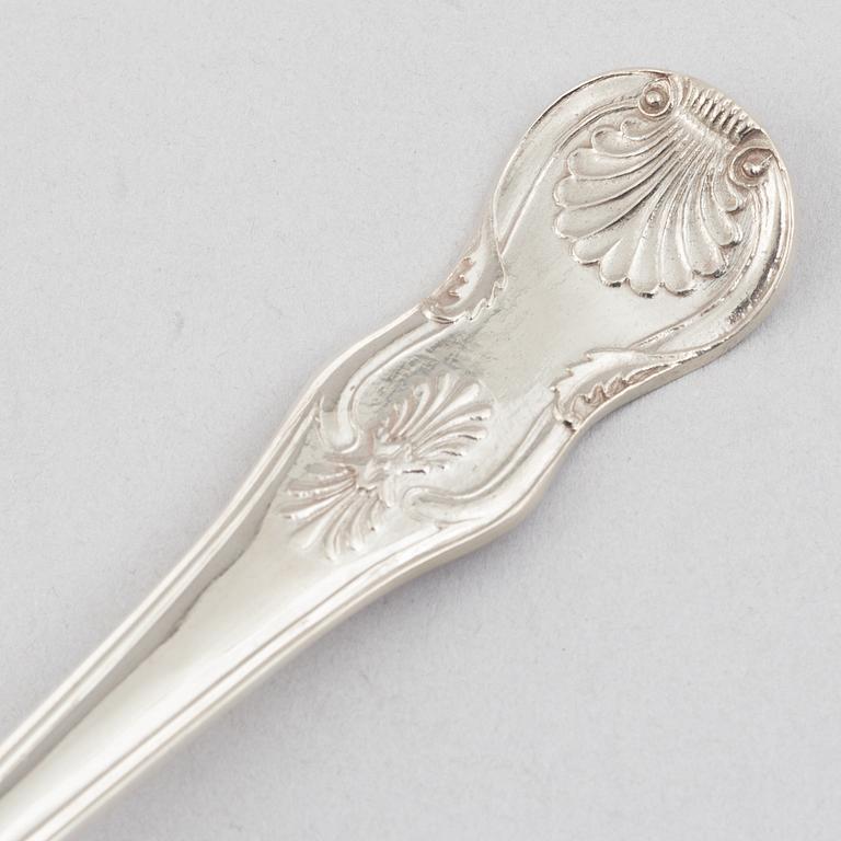 Twelve Swedish silver spoons, 'King's Pattern', mark of Nils Julihn, Karlshamn 1844.