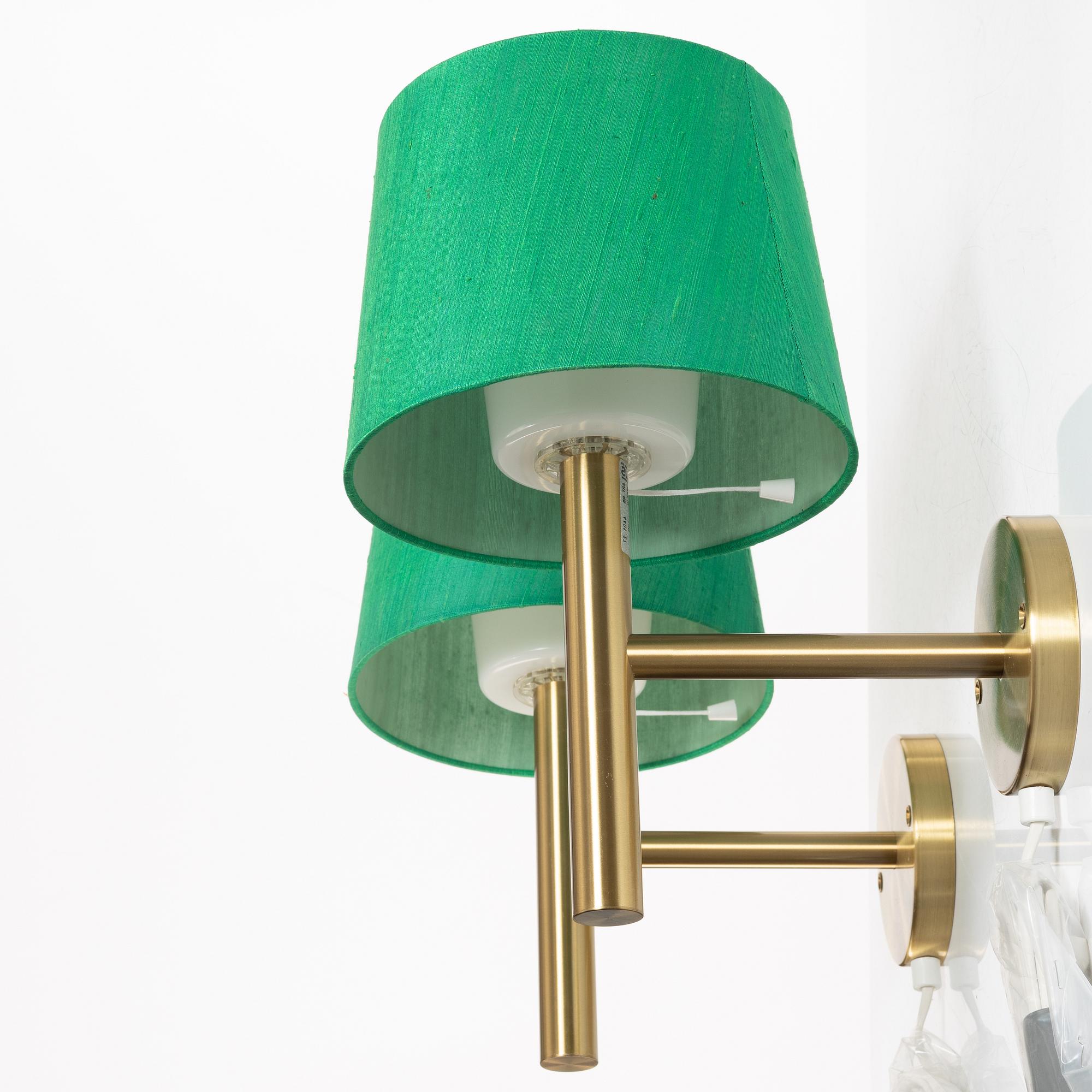 Uno & Östen Kristiansson, a pair of wall lamps, Luxus, Vittsjö.