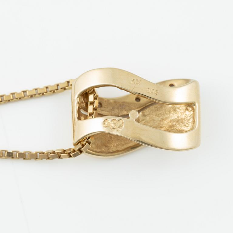 Hängsmycke med kedja, 14K guld med diamanter.