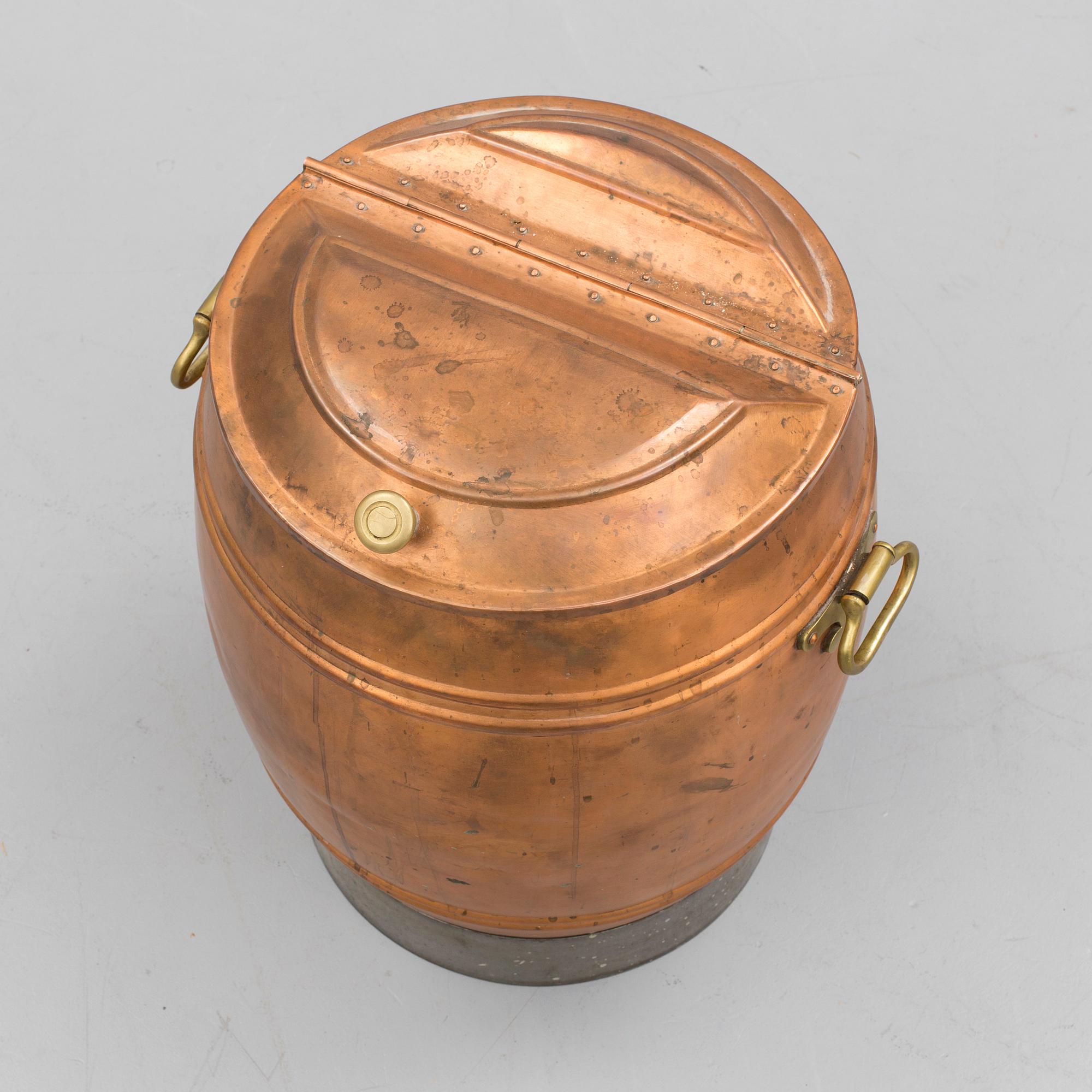 VATTENTUNNA / VATTENSÅ, förtennat koppar, 1800-tal.