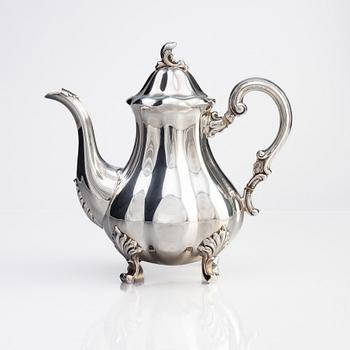 A Rococo style silver coffee pot, Swedish import marks, 20th Century.