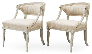 565. A pair of late Gustavian circa 1800 armchairs.