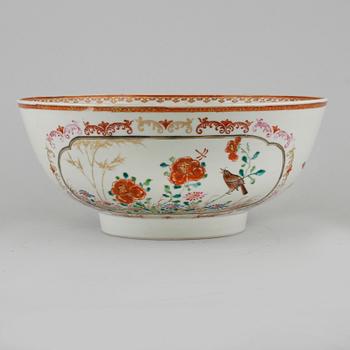 A famille rose 'European Subject' punch bowl, Qing dynasty, Qianlong (1736- 1795).