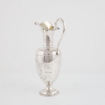 Karl Meyer, vinkanna, silver, Stockholm 1896.