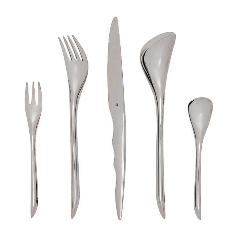 Zaha Hadid, a set of 40 pieces stainless steel flatware, WMF, post 2007.