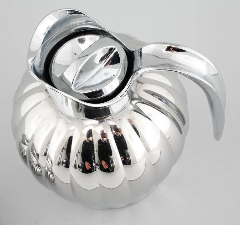 TERMOSKANNA samt PÅSKÄGG, 2 st, rostfritt stål, delvis Sigvard Bernadotte, Georg Jensen, 2000-tal.
