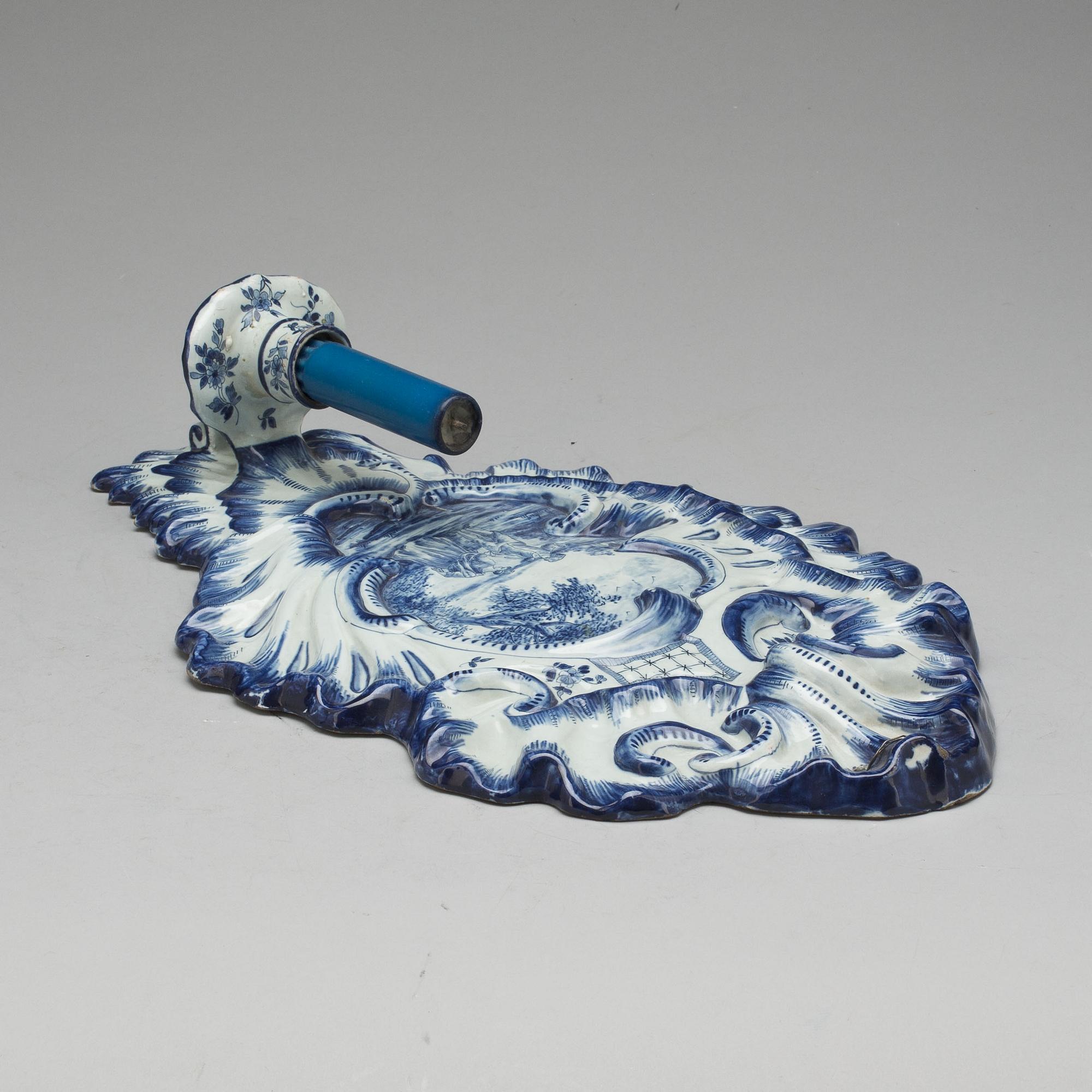 LJUSLAMPETT, fajans. Rokokostil, Holland.