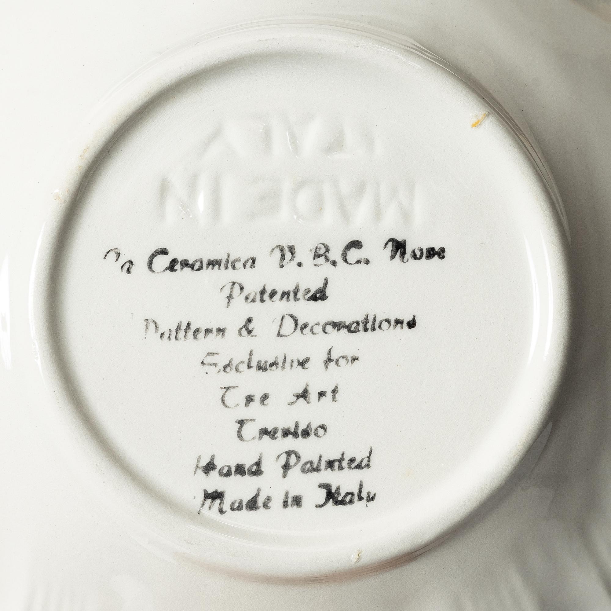 Servisdelar för skaldjur, 7 delar, keramik, V.B.C. Cre Art, Treviso, Italien.