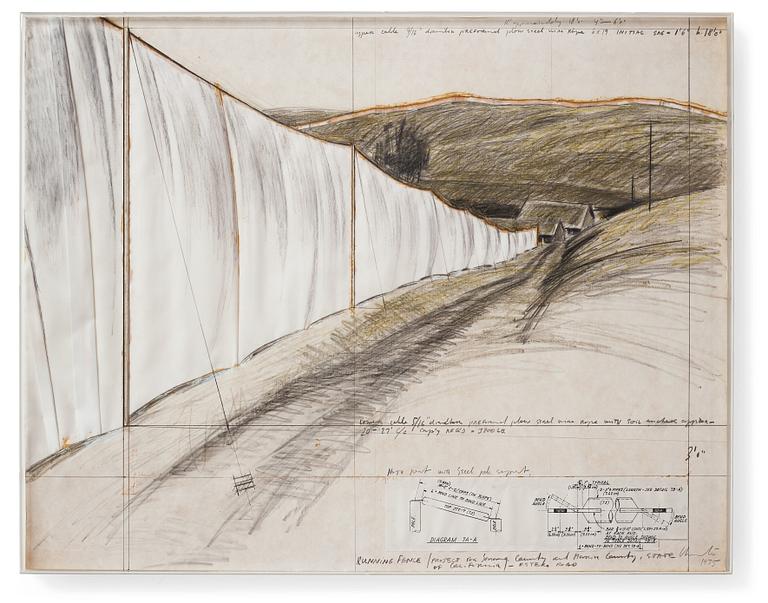 Christo & Jeanne-Claude, "Running Fence (Project for Sonoma County and Marin County, State of California) - Estero Road".