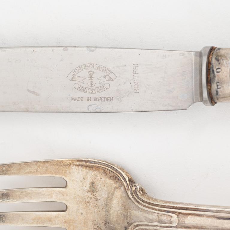 A 36 piece silve cutlery set, 'Olga', including Pehr Fredrik Palmgren, Stockholm, 1862-74.