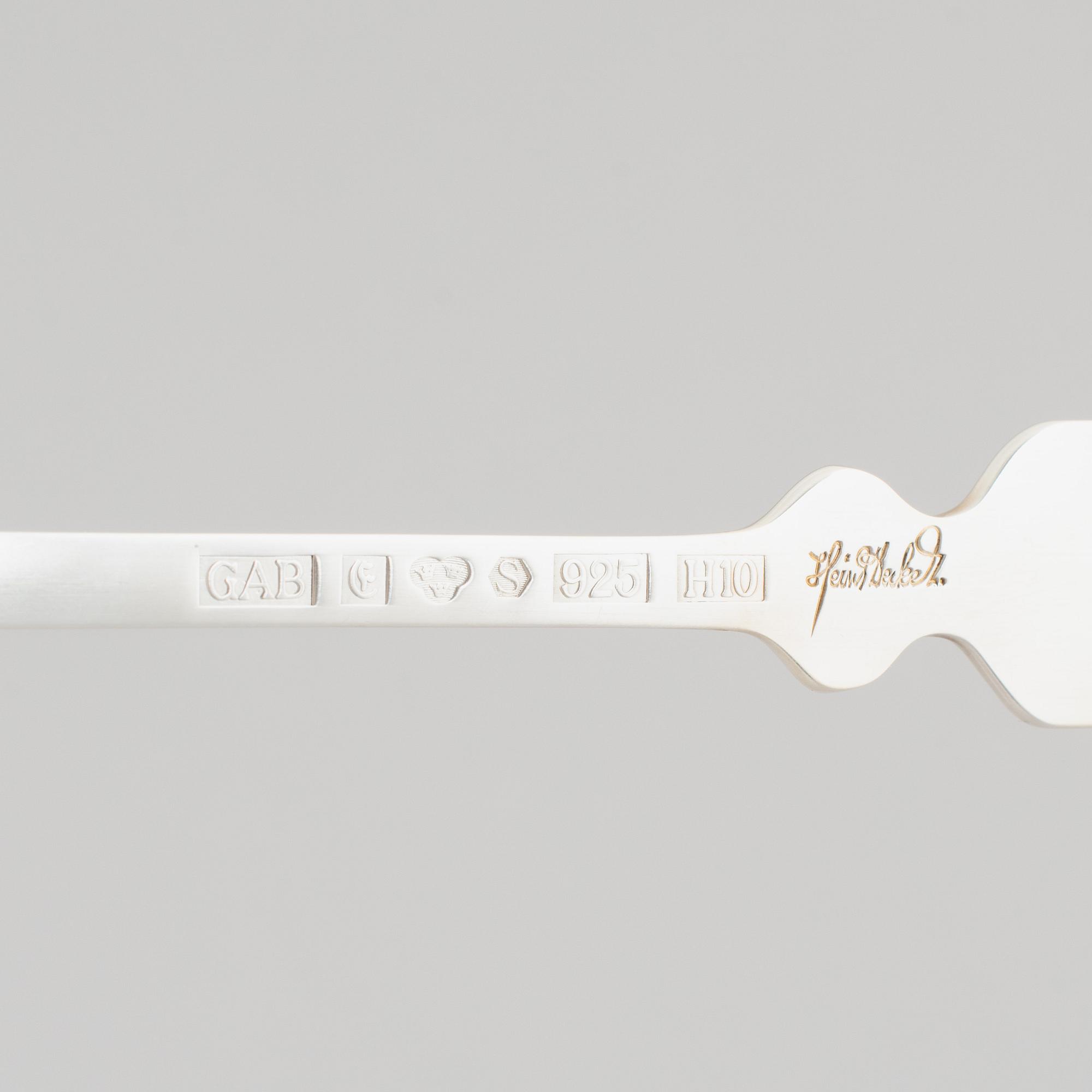 Two Swedish silver spoons, 1982 & 1983, Heinz Decker and Rolf Karlsson respectively, GAB Eskilstuna.