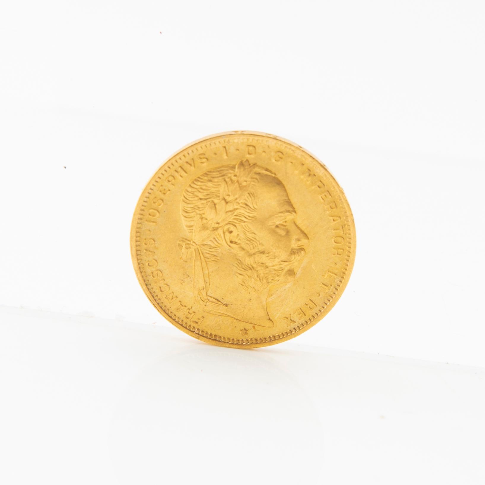 Gold coin 8 fl/20 fr 1892 Austria/Hungary Franz Joseph I.