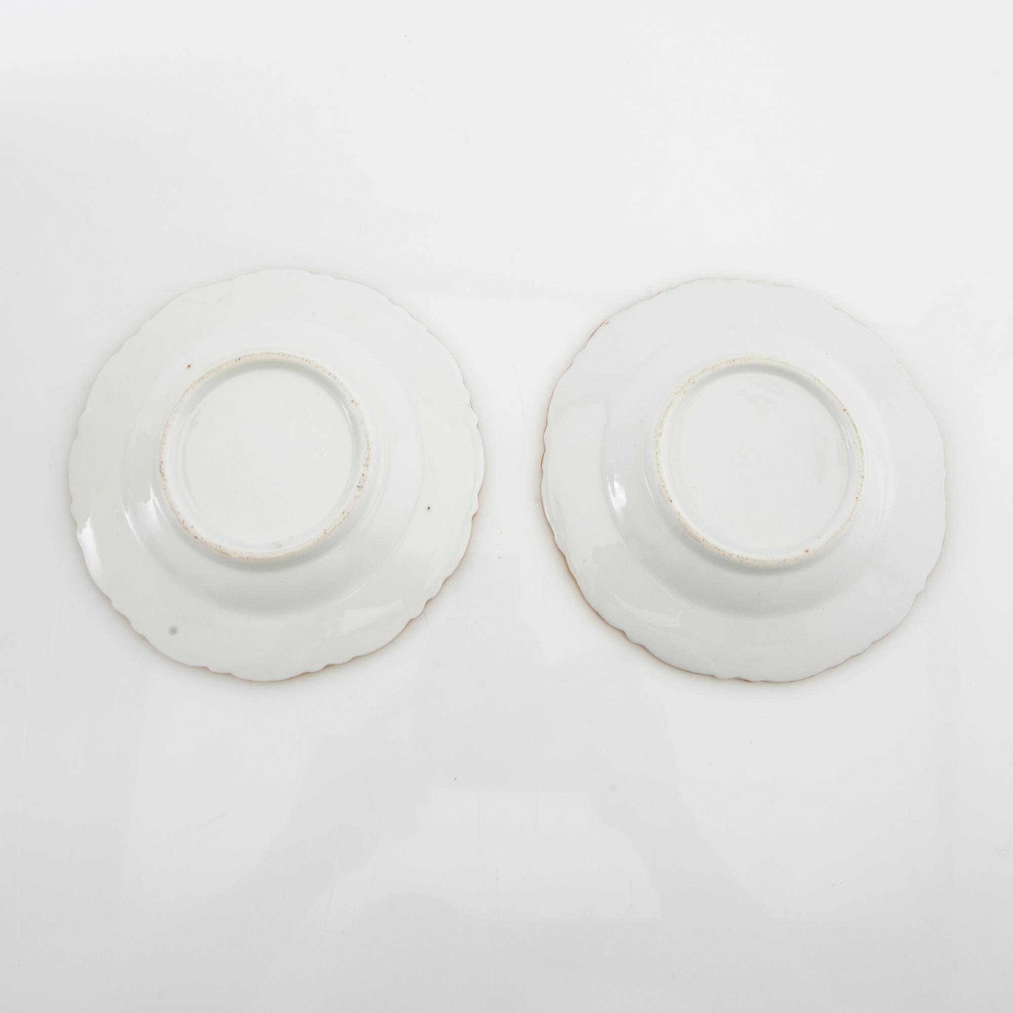 Side plates 30+11 pcs 19th century second half, porcelain.