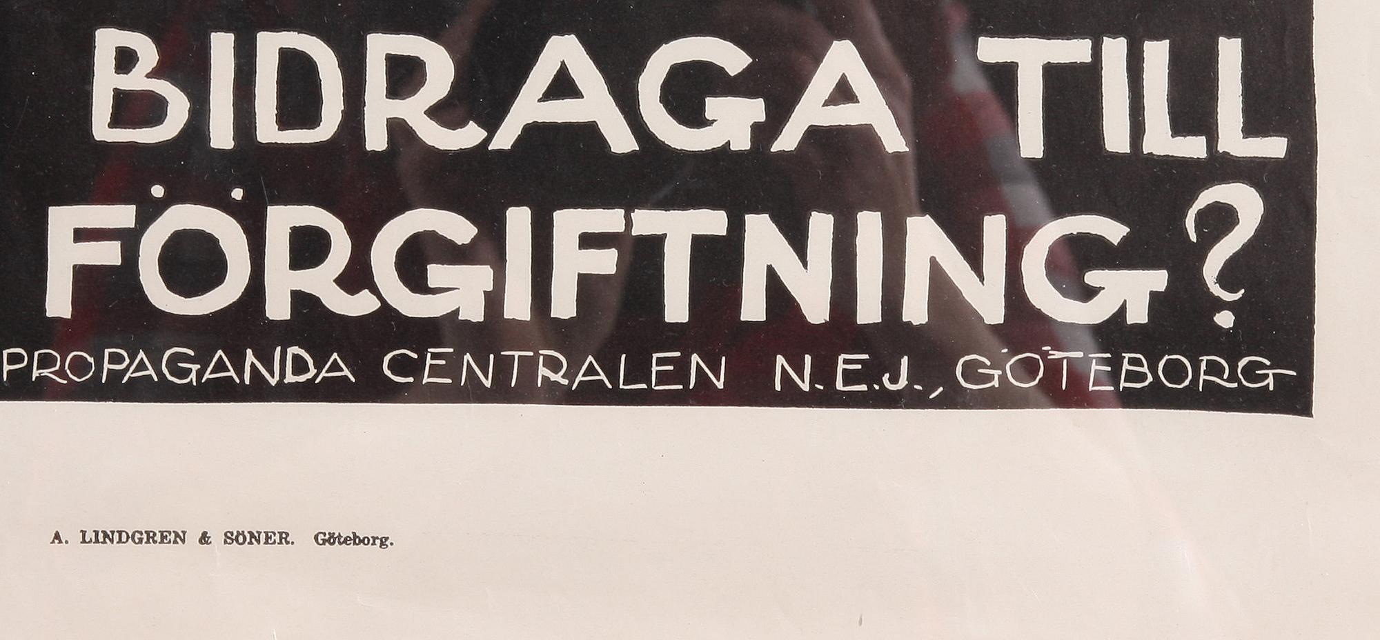 ALFRED PROESSDORF, förbudsaffisch, 1920-tal.